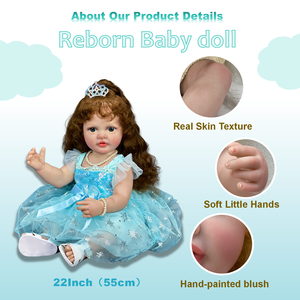<span class=keywords><strong>Muñecas</strong></span> Reborn Kindure de 22 Pulgadas, <span class=keywords><strong>Muñecas</strong></span> de Cuerpo Suave, <span class=keywords><strong>Muñecas</strong></span> Grandes con Piel Pintada en 3D, Bebés Realistas, Juguetes de <span class=keywords><strong>Muñecas</strong></span> Reborn - Product Image 6