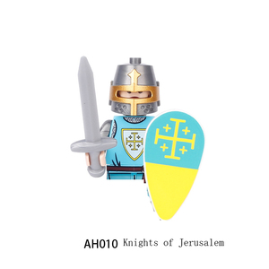 Figuras de Caballeros de <span class=keywords><strong>Castillo</strong></span> Medieval, pegatinas de bandera del ejército, escudo impreso, bloques de construcción, soldados, Mini accesorios, juguetes, regalo para niños - Product Image 5
