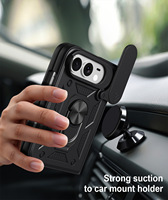 Coques de téléphone portable de style fenêtre pour iPhone Duo 2026 avec protection coulissante de l'appareil photo, support magnétique et coque arrière antichoc