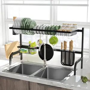 Sink Dish Drying Rack Adjustable 304 Stainless Steel Metal Expandable Small  size
