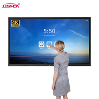 Panneau interactif intelligent multi-touch 55/65 pouces, écran LCD 4K, tableau interactif pour l'enseignement