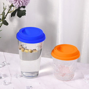 9.5 cm Anti-Dust Spill-Proof <b>Reusable</b> Travel Mug Lid Silicone Coffee <b>Cup</b> Cover Tea <b>Cups</b> Saucers Replacement for Convenient - Product Image 5