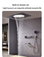 Piano noir clé ensemble de douche salle de bain affichage numérique robinet système de douche ensemble thermostatique baignoire chaud et froid LED ensemble de douche