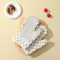 Ensemble de gants de cuisine et de protège-plat en silicone vert à logo personnalisé, à pois, pour la cuisson et la pâtisserie