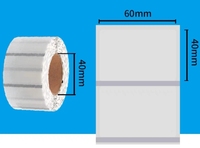 Rouleau d'étiquette transparente de logo personnalisé de haute qualité 60mm * 40mm PET clair autocollant étanche vinyle étiquettes thermiques transparentes