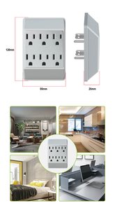 Prise murale à 6 prises pour le marché américain, 15A 125V, prise électrique avec mise à la terre, câble de 5m, multiprise - Product Image 3
