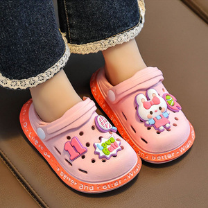 Sabots de plage d'été pour enfants, sandales de jardin, mules, pantoufles bébé dessin animé, chaussures de jardin plates et mignonnes pour enfants, en plastique imperméable - Product Image 3