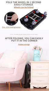 Chariot à main pliable à 4 roues Chariot à roulettes pliable à usage intensif Chariot à roulettes pliable avec 2 cordes élastiques pour déménagement au bureau - Product Image 4