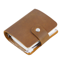 Carnet/Agenda portable en cuir véritable Crazy Horse format A9, classeur à anneaux 3 trous, mini carnet rétro à feuilles mobiles, vente en gros