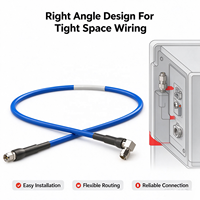 Câble coaxial RF à faible perte 18 GHz, SMA mâle vers SMA mâle à angle droit, câble flexible 5,20 mm pour système de communication et de mesure
