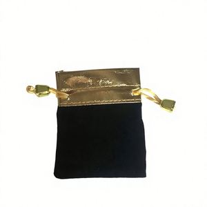 Sacs cadeaux en velours avec cordon de serrage de 2,8 x 3,6 pouces avec bordure dorée, pochettes pour petits cadeaux, bijoux, faveurs de mariage, Noël - Product Image 6