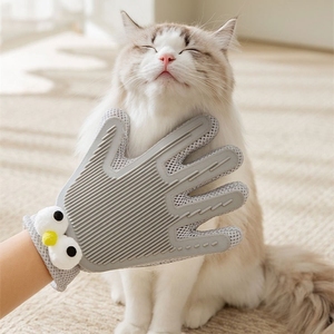 Cartoon Silicone <b>Pet</b> Grooming Glove with Soft Bristles for Cats - Product Image 1