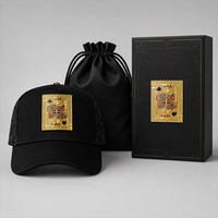 Casquette de baseball structurée à 5 panneaux OEM ODM de qualité supérieure, avec symbole en relief, strass et visière incurvée, style gothique urbain