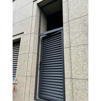 Armoire à persiennes en aluminium gris foncé intégré, volet de ventilation décoratif, couvercle métallique pour équipement de climatisation domestique