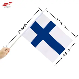 Produk Optimal bendera negara Finlandia pribadi 30*45cm bendera melambai genggam Finlandia