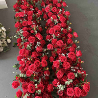 Fleurs de décoration d'allée de mariage RF-MX07, fourniture d'usine, rangée de fleurs personnalisée pour allée de mariage, rangée de fleurs pour escalier
