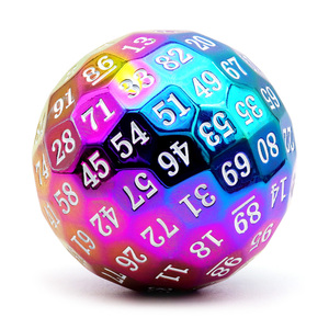 Jeux de Rpg personnalisés en gros dés polyédriques galvanoplastie couleur 100 côtés métal coeur dés dorés D100 - Product Image 3