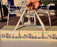 Boîte à tiramisu à emporter avec impression de logo personnalisée, boîte d'emballage pour desserts, fruits, chocolat avec poignée en ruban