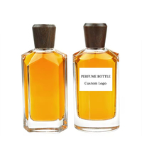 Vente flash - Flacon de parfum carré transparent en verre de 100 ml avec impression d'écran, logo personnalisé, flacon vide, boîte d'échantillon gratuite incluse