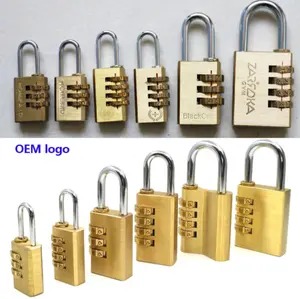 Full Sizes All Brass Long And Short Beam Gold Color Password Combination Padlock