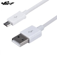 Kabel pengisi daya mikro, teknologi ponsel Ke tidak pintar Tv kabel kontak FMC V8 kabel Usb PVC stok putih 100 1A