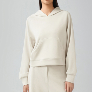 Blouses amples décontractées pour femmes, tuniques, sweat-shirts à capuche élastiques à manches longues avec poche - Product Image 4