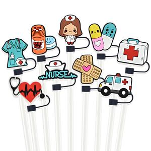 Protège-pailles universels en silicone de 10 mm à motif de dessin animé, très demandés, pour la série médicale, idéaux pour les décorations de fête - Product Image 3