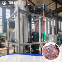 Usine à glace entièrement automatisée de 5 tonnes, machine à fabriquer de la glace en blocs plats et en tubes en Europe