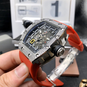 High-end men's mechanical <b>watch</b>, tonneau-shaped titanium diamond-<b>set</b> automatic mechanical <b>watch</b> 030 - Product Image 4