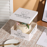 Boîtes à gâteaux imprimées sur le thème des anniversaires, boîtes d'emballage en plastique pour gâteaux à un ou deux étages, boîtes cadeaux pour pâtisseries et desserts