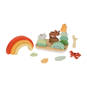 Bloques de construcción de clasificación de <span class=keywords><strong>bosque</strong></span> de arcoíris de madera, juguete apilable con almacenamiento sensorial Montessori, juguetes educativos para niños - Product Image 3