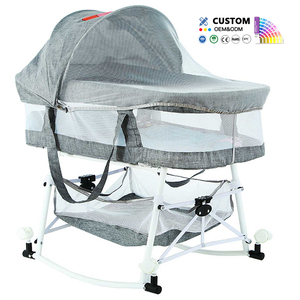 Kids Travel Sleeping Bedding Set Beds Newborn Baby Modern Metal Luxury Foldable Crib Bassinet with <strong>Breathable</strong> Net for Bedroom - Product Image 1