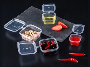Envases de plástico de 1oz, 2oz, 3oz, 4oz, forma cuadrada, taza de salsa cuadrada de plástico PP desechable <span class=keywords><strong>con</strong></span> <span class=keywords><strong>tapa</strong></span> <span class=keywords><strong>con</strong></span> bisagras, caja de plástico pequeña - Product Image 6