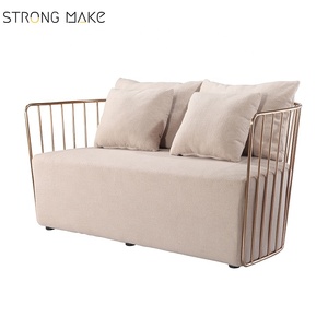Venta de muebles de lujo de 2 plazas, patas de Metal, Salón sofá de la tela para la fiesta - Product Image 1