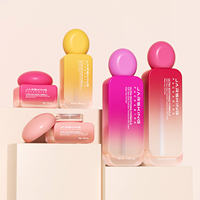 Ensemble d'emballages cosmétiques de luxe beige vides de 30 et 50 ml : pot en verre pour crème, flacon pompe pour sérum, emballage carré plat pour soins de la peau