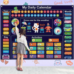 Il Mio Primo Calendario Giornaliero per Bambini, Attività di Apprendimento per la Prima Infanzia, Calendario Prescolare in Feltro Adatto per Casa e Asilo - Product Image 2