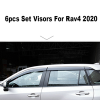 Fit Toyota Rav4 XA50 2019-2022 6 pièces garniture chromée en plastique PC voiture fenêtre visière extérieur évent soleil pluie garde bouclier déflecteur