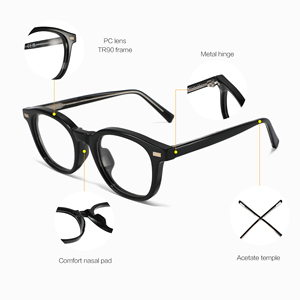 コンチェン 最新のおしゃれなデザイナーファッション眼鏡 スクエア型アイウェア カスタムロゴ入り 高品質アセテート製眼鏡フレーム 光学用 - Product Image 4