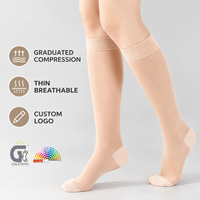 Chaussettes de compression personnalisées fines et respirantes à pression graduée, accessoires pour infirmières, fabricant OEM