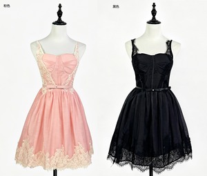 <b>Sweet</b> Style Women's Casual Pink Lace Woven Chiffon A-Line Mini Dress Natural Waist Strapless Neckline Candy Color Party Fashion - Product Image 3