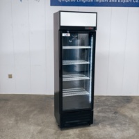 Réfrigérateur vertical commercial à porte vitrée simple pour boissons et jus, idéal pour les supermarchés