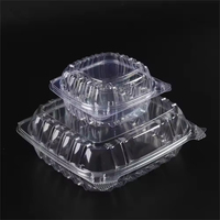 Boîte à clapet en plastique transparente jetable personnalisée pour emballage alimentaire à emporter, pour desserts et fruits