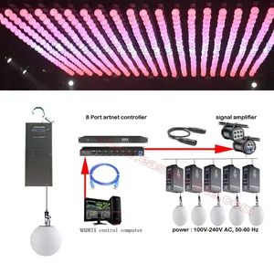 Éclairage paysager professionnel à matrice LED RGB avec contrôle DMX, sphère cinétique à levage, construction en alliage d'aluminium - Product Image 4