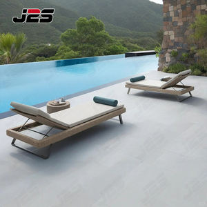Chaise longue de <span class=keywords><strong>piscine</strong></span> extérieure de restaurant en teck massif inclinable réglable avec coussin pour terrasse de <span class=keywords><strong>piscine</strong></span> - Product Image 2