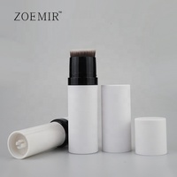 Tube de bâton de fond de teint rond blanc mat tube de bâton de fond de teint à double extrémité avec brosse