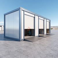 Garage préfabriqué en conteneur, structure en acier modulaire, unité de stockage, panneaux sandwich, maison préfabriquée