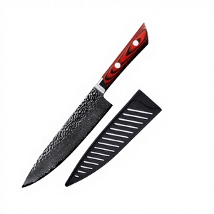 Couteau de chef en acier Damas sur mesure, 8 pouces |   Couteau de cuisine artisanal avec manche en G10 |   Fournisseur OEM de couteaux de cuisine professionnels - Product Image 1