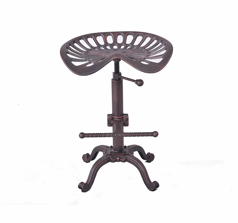 Vintage Iron Tractor Seat - Adjustable Stool for Outdoor