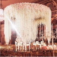 Décoration de Mariage Suspension Plafond Guirlande de Fleurs Glycine Artificielle Décoration d'Intérieur