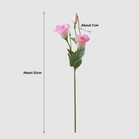 3 Tangkai Bunga Lisianthus Artificial Real Touch, Bunga Eustoma Sutra Palsu untuk Buket Pernikahan, Dekorasi Meja Rumah, Centerpiece